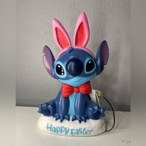 Disney Blue and Pink Stitch Holiday blow mold with light